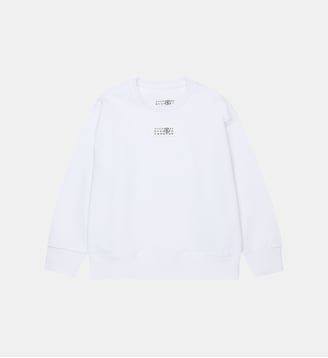 Sweat-shirt à col rond avec logo - MM6 Maison Margiela - Blanc