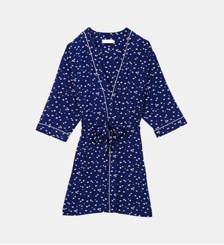 Kimono sans col imprimé floral VIATEL - La Petite Etoile - Bleu