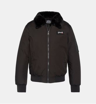 Blouson avec col en fausse fourrure amovible - Schott - Black