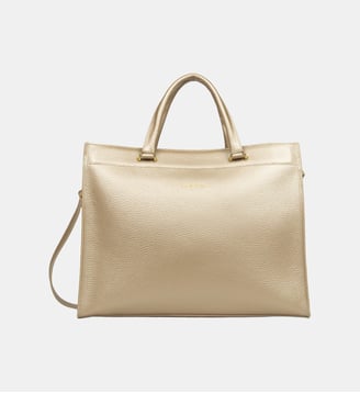 Sac cabas signature - Lancaster - Or pâle, in et nude
