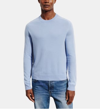 Pull col rond manches marteau - Bompard - Bleu agate