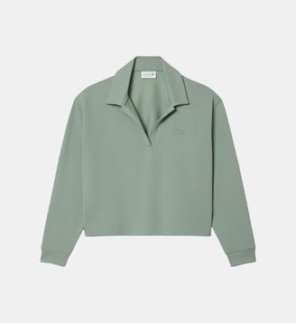 Sweat-shirt col polo en molleton - Lacoste - Gris clair