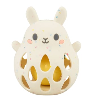 Hochet lapin en silicone - Tiger Tribe - Écru