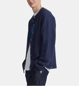 Cardigan pressions en jersey de coton - Agnès b. - Bleu colibri