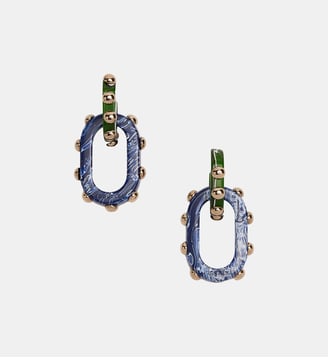 Nefertiti Double Earrings Solid Dark Green - La DoubleJ - Vert foncé