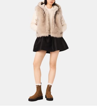 Blouson court en fausse fourrure - Maje - Beige