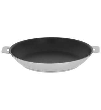 Poêle antiadhésive en inox brossé amovible - Cristel - Argenté brillant