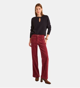 Pantalon Large En Velours Cotellé Anais - Maison 123 - Bordeaux