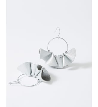 Boucles d'oreilles pendantes Chloe Argent blanc - Flowers for Zoe - Gris