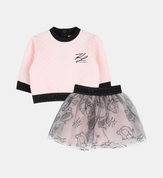 Ensemble sweat et jupe - Karl Lagerfeld Kids - Noir et rose