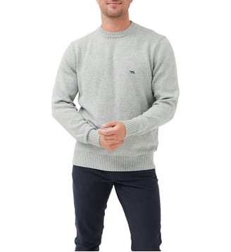 Pull droit en coton à col rond Gunn - Rodd & Gunn - Marble
