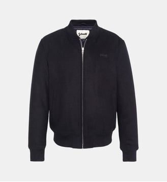 Blouson en laine mélangée - Schott - Bleu marine