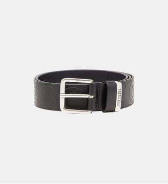 Ceinture en cuir de 4 cm avec lettrage en relief - Diesel - Noir
