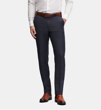 Pantalon de costume en laine regular Per - Digel - Bleu foncé