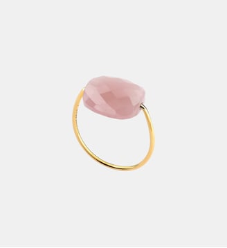 Bague or jaune coussin quartz guava Morganne Bello