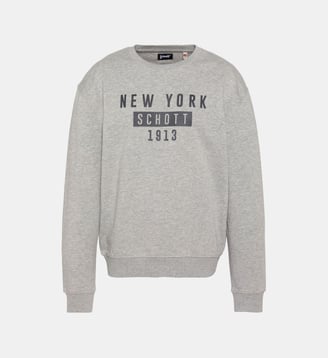 Sweatshirt col rond NEW YORK - Schott - Gris chine