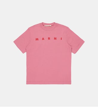 T-shirt logo en coton - Marni - Orchidée rose