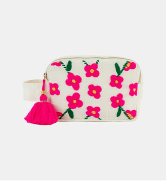 Pochette broderies fleurs KLERVIE - Wild - Blanc