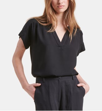 T-shirt bi-matière manches courtes - La Fée Maraboutée - Noir