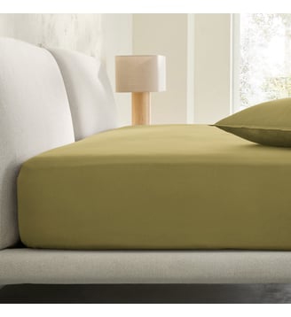 Drap-housse satin de coton lavé 200 fils, bonnet 30 cm AM.PM