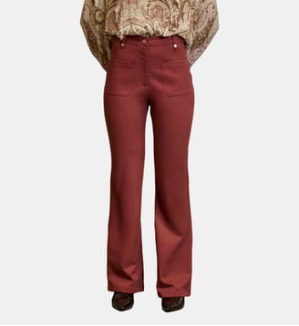 Pantalon flare uni PHINA - La Petite Etoile - Terracotta