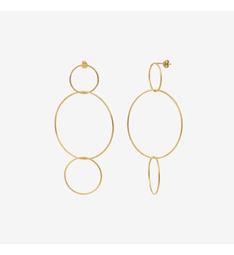 Boucles d'oreilles dorées longues - CIRCLE - Caroline Najman - Doré