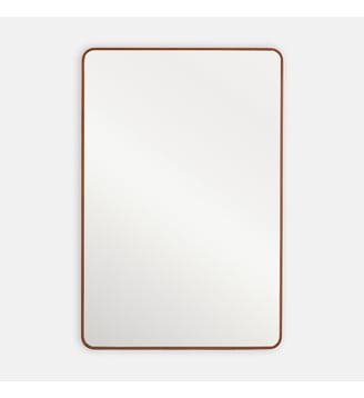 Miroir rectangulaire, en plaqué noyer, 80 x 120 cm - La Redoute Interieurs - Teinté coloris noyer