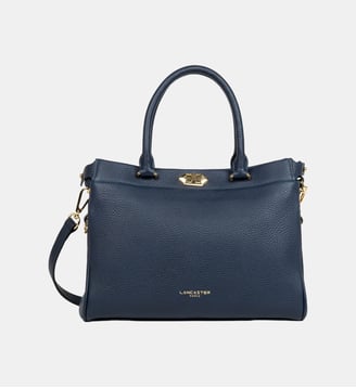 Sac cabas main ROMY en cuir - Lancaster - Bleu foncé