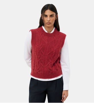 Pull mlucia - Motif uni - Polyamide recycle - Caroll - Bordeaux