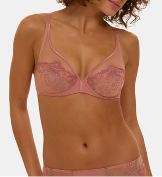 Soutien-gorge avec armature décolleté plongeant - Rose Fumé - Simone Pérèle - Rose