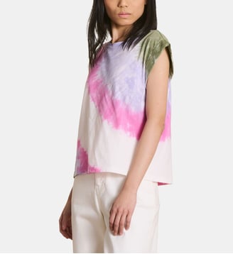 T-shirt en coton tie dye coupe droite - La Fée Maraboutée - Fiesta