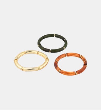 Set x3 bracelets tubes vert, marron et doré - Balaboosté - Marron