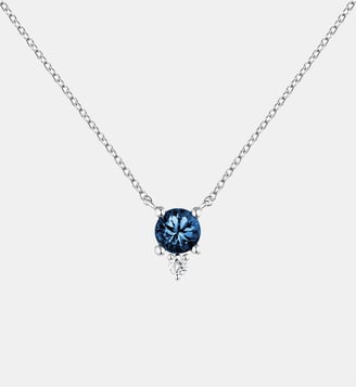 Pendentif en or blanc 9 carats avec saphir et diamant Aristocrazy