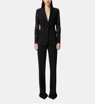 Pantalon élégant évasé en cady technique - Pinko - Noir