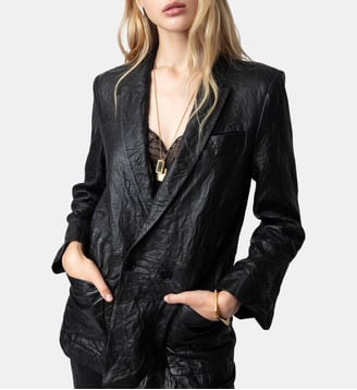 Veste Visko Cuir Froissé - Zadig&Voltaire - Noir