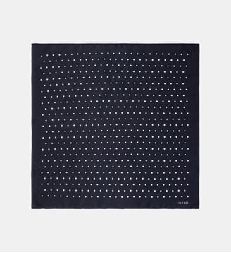 Pochette en twill de soie à pois - Fursac - Noir
