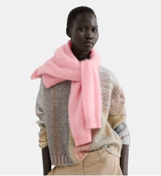 Pull avec laine mérinos, col rond et imprimé - Adolfo Dominguez - Gris clair