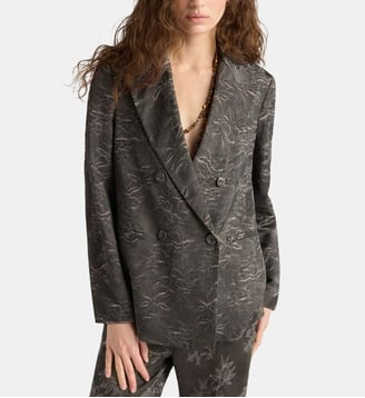 Veste sanchez en jacquard de viscose - Momonì - Brun