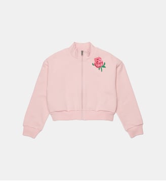 Sweat à fermeture éclair intégrale avec logo - Marni - Rose