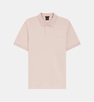 Polo modèle Passenger slim stretch patch logo - BOSS - Open pink