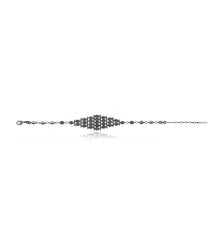 Bracelet fin souple ajustable   - Babylone - Satellite - Gris