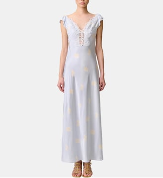 Robe satin fleurs - Claudie Pierlot - Print clair