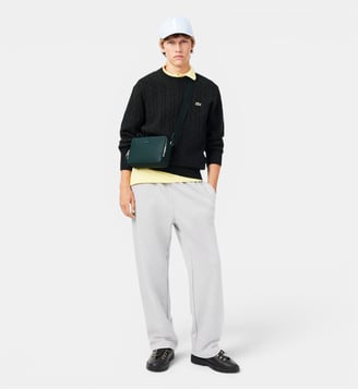 Petit sac reporter Chantaco en cuir - Lacoste - Vert