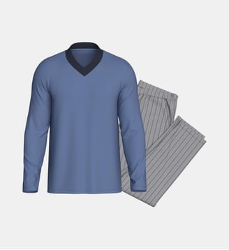 Ensemble pyjama long à motif - Impetus - Bleu