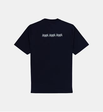 T-shirts col rond Théo en coton avec broderie dos - Serge Blanco - Bleu marine