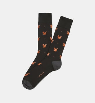 Chaussettes en coton - Ecureuil - Arthur - Noir