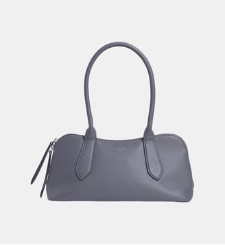 Sac bowling Apolline en cuir grainé - Le Tanneur - Bleu acier