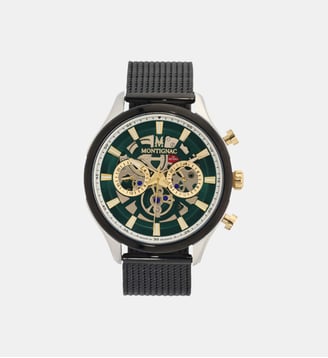 Montre Round Vert MOW1000 - Montignac - Argenté