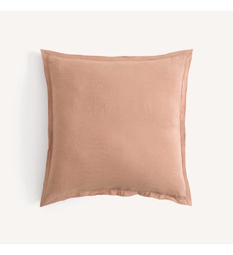 Housse de coussin, lin lavé - AM.PM - Rose boisé