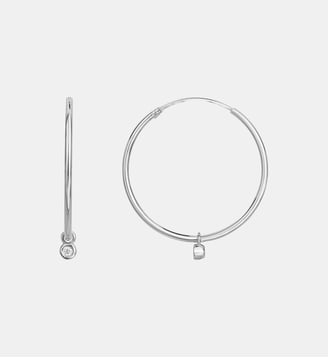 Créoles Pure | Optimiste en Argent avec diamant blanc - La Garçonne Diamant - Argent